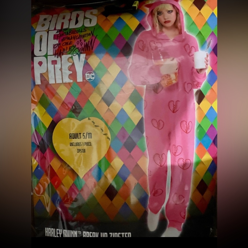 Brand New Harley Quinn Breakup Zipster Costume Adult S/M Up To Size 8